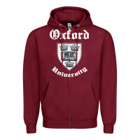 Burgundy vintage oxford university 80s 90s Zipper Hoodie - linhVisuals
