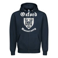 Navy vintage oxford university 80s 90s Zipper Hoodie - linhVisuals