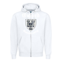 White vintage oxford university 80s 90s Zipper Hoodie - linhVisuals