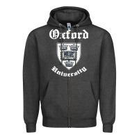 Charcoal Heather vintage oxford university 80s 90s Zipper Hoodie - linhVisuals