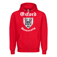 Red vintage oxford university 80s 90s Zipper Hoodie - linhVisuals