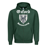Sports Green vintage oxford university 80s 90s Zipper Hoodie - linhVisuals