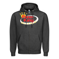 Charcoal Heather pizza king cowboy Zipper Hoodie - linhVisuals