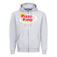 Heather Grey pizza king cowboy Zipper Hoodie - linhVisuals