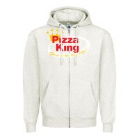 Oatmeal Heather pizza king cowboy Zipper Hoodie - linhVisuals