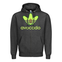 Charcoal Heather newavocado originals three stripes Zipper Hoodie - linhVisuals