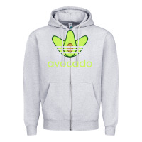 Heather Grey newavocado originals three stripes Zipper Hoodie - linhVisuals