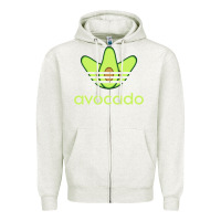 Oatmeal Heather newavocado originals three stripes Zipper Hoodie - linhVisuals