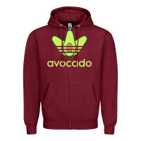 Burgundy newavocado originals three stripes Zipper Hoodie - linhVisuals