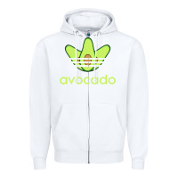 White newavocado originals three stripes Zipper Hoodie - linhVisuals