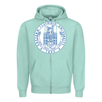 Seafoam eastern illinois university seal Zipper Hoodie - linhVisuals
