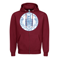 Burgundy eastern illinois university seal Zipper Hoodie - linhVisuals