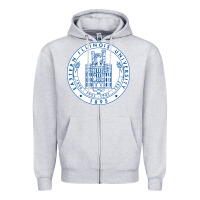 Heather Grey eastern illinois university seal Zipper Hoodie - linhVisuals