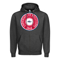 Charcoal Heather university of mississippi seal Zipper Hoodie - linhVisuals