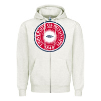 Oatmeal Heather university of mississippi seal Zipper Hoodie - linhVisuals
