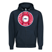Navy university of mississippi seal Zipper Hoodie - linhVisuals