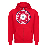 Red university of mississippi seal Zipper Hoodie - linhVisuals