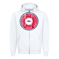 White university of mississippi seal Zipper Hoodie - linhVisuals