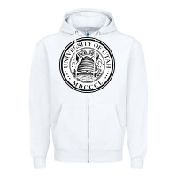 White university of utah seal Zipper Hoodie - linhVisuals