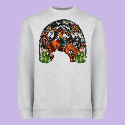 Rodeo Cowboy Rainbow Heavyweight Sweatshirt Designed By Jahusdesignshop