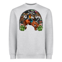 Heather Grey rodeo cowboy rainbow Heavyweight Sweatshirt - JahusDesignShop