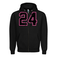 Black number 24 sports jersey athlete fan pink black lucky number t shirt Zipper Hoodie - linhVisuals