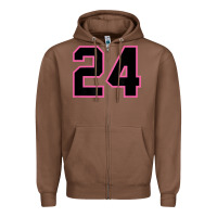 Chestnut number 24 sports jersey athlete fan pink black lucky number t shirt Zipper Hoodie - linhVisuals