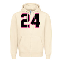 Sandshell number 24 sports jersey athlete fan pink black lucky number t shirt Zipper Hoodie - linhVisuals