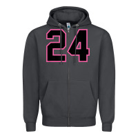 Smoke number 24 sports jersey athlete fan pink black lucky number t shirt Zipper Hoodie - linhVisuals