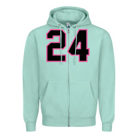 Seafoam number 24 sports jersey athlete fan pink black lucky number t shirt Zipper Hoodie - linhVisuals