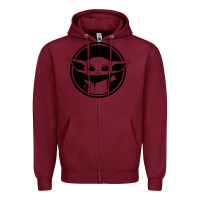 Burgundy newbaby yoda 01 Zipper Hoodie - linhVisuals