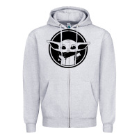 Heather Grey newbaby yoda 01 Zipper Hoodie - linhVisuals