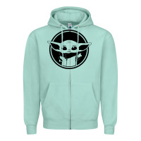 Seafoam newbaby yoda 01 Zipper Hoodie - linhVisuals