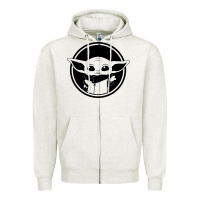 Oatmeal Heather newbaby yoda 01 Zipper Hoodie - linhVisuals