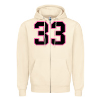 Number 33 Sports Jersey Athlete Fan Pink Black Lucky Number T Shirt Zipper Hoodie | Teevron