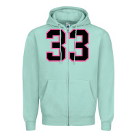 Seafoam number 33 sports jersey athlete fan pink black lucky number t shirt Zipper Hoodie - linhVisuals