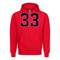 Red number 33 sports jersey athlete fan pink black lucky number t shirt Zipper Hoodie - linhVisuals