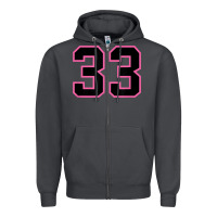 Smoke number 33 sports jersey athlete fan pink black lucky number t shirt Zipper Hoodie - linhVisuals