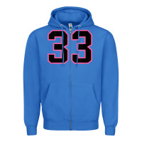 True Royal number 33 sports jersey athlete fan pink black lucky number t shirt Zipper Hoodie - linhVisuals