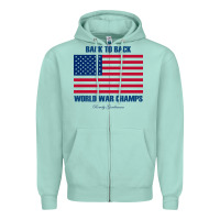Seafoam newback to back world war champs back Zipper Hoodie - linhVisuals