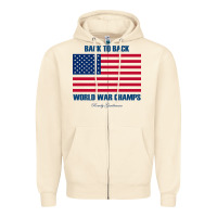 Sandshell newback to back world war champs back Zipper Hoodie - linhVisuals