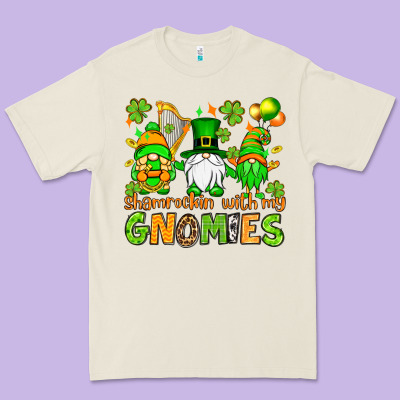 St. Patrick's Day Shamrockin' With My Gnomies Premium Tee Designed By Oliviacreatesart