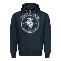 Navy shrute farms original Zipper Hoodie - linhVisuals