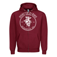Burgundy shrute farms original Zipper Hoodie - linhVisuals
