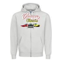 Dove Grey vintage classic oldies cars Zipper Hoodie - linhVisuals