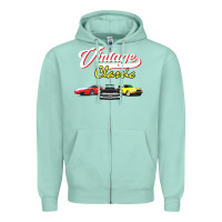 Seafoam vintage classic oldies cars Zipper Hoodie - linhVisuals