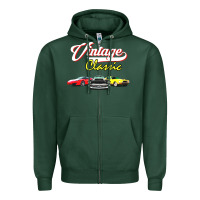Sports Green vintage classic oldies cars Zipper Hoodie - linhVisuals
