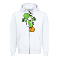 White yoshi Zipper Hoodie - linhVisuals