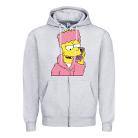 Heather Grey newbart simpson camron Zipper Hoodie - linhVisuals