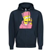 Navy newbart simpson camron Zipper Hoodie - linhVisuals